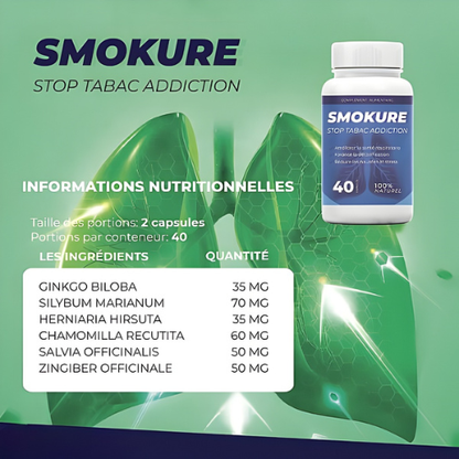 SMOKURE Stop Tabac Addiction 40 Capsules
